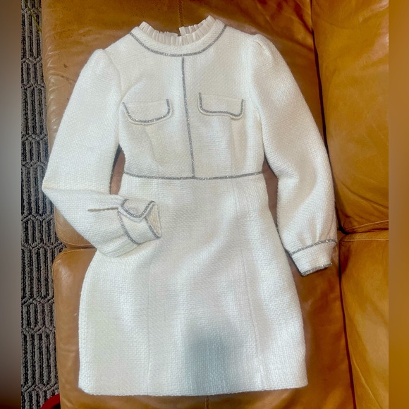 LUXE TWEED Long Sleeve RHINESTONE Dress - Picture 3 of 9